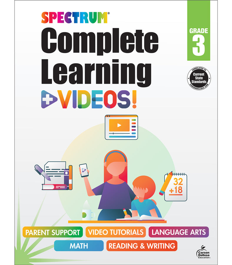SPECTRUM Complete Learning + Videos Workbook Grade 3 Paperback