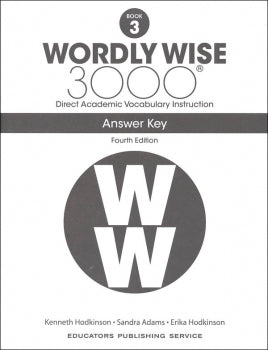 Wordly Wise 3000 Answer Key Grade 3 (4th Edition)