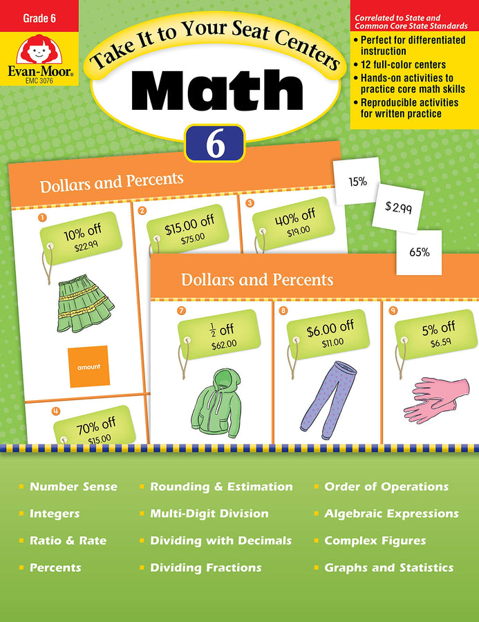 Take It To Your Seat Math Centers Grade 6 Evan-Moor