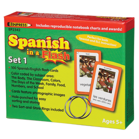 Spanish in a Flash™ Color-Coded Flash Cards, Set 1