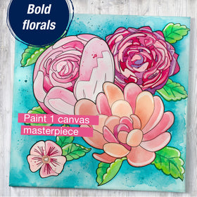 Watercolor Paint by Number Bold Floral (Faber-Castell)