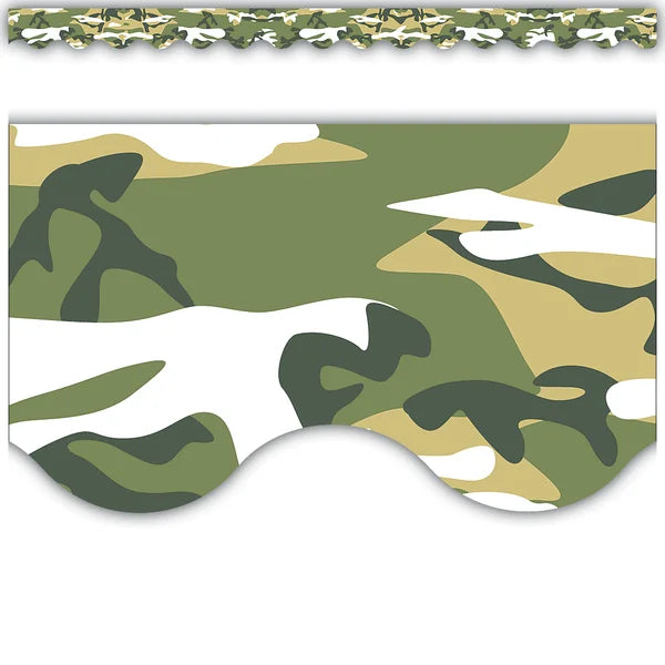 Camouflage Scalloped Border Trim