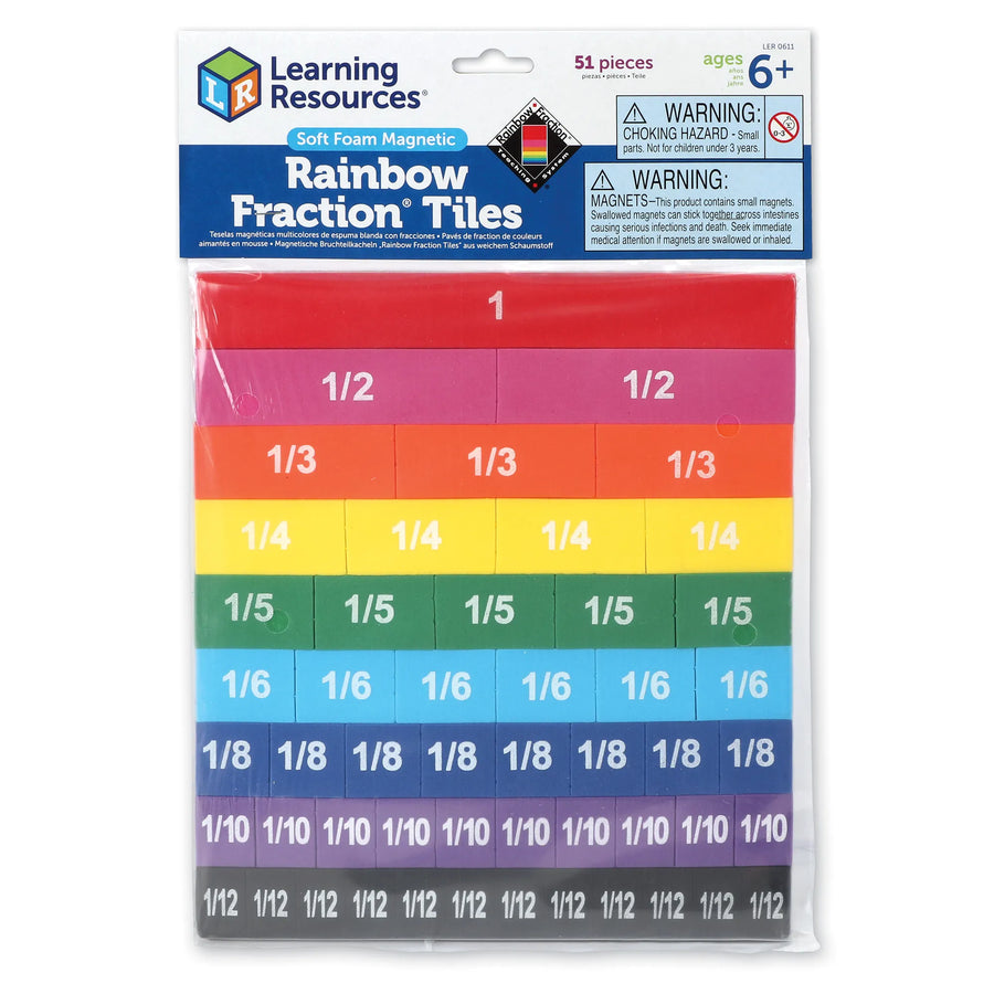 Rainbow Fraction Soft Foam Magnetic Tiles