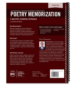 IEW  Linguistic Development through Poetry Memorization Student Book (Grades K-2, 3-5, 6-8, 9-12)
