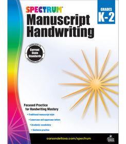 Spectrum Manuscript Handwriting Workbook Grade K-2 Paperback