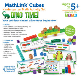 MathLink Cubes Kindergarten Math Activity Set: Dino Time!