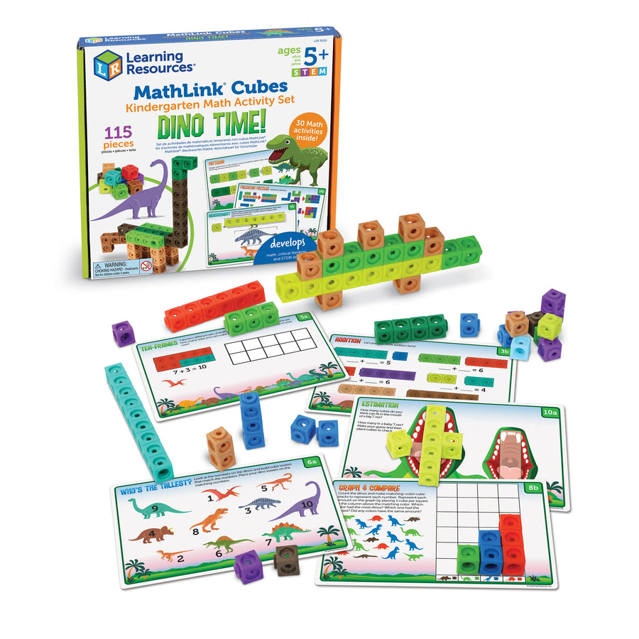 MathLink Cubes Kindergarten Math Activity Set: Dino Time!
