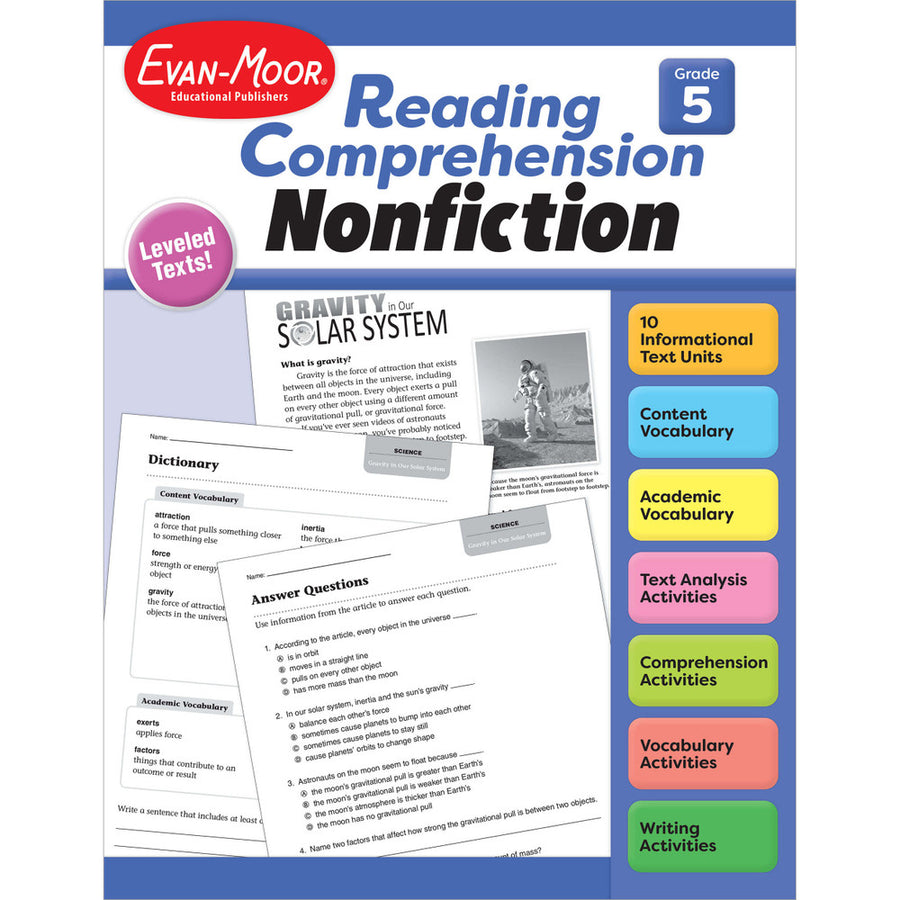 Reading Comprehension Nonfiction Teacher Resource Book Grade 5 Paperback