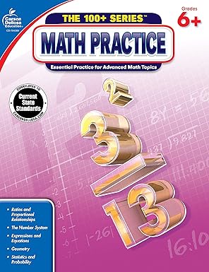 The 100+ Series  Math Practice Workbook Grade 6-8