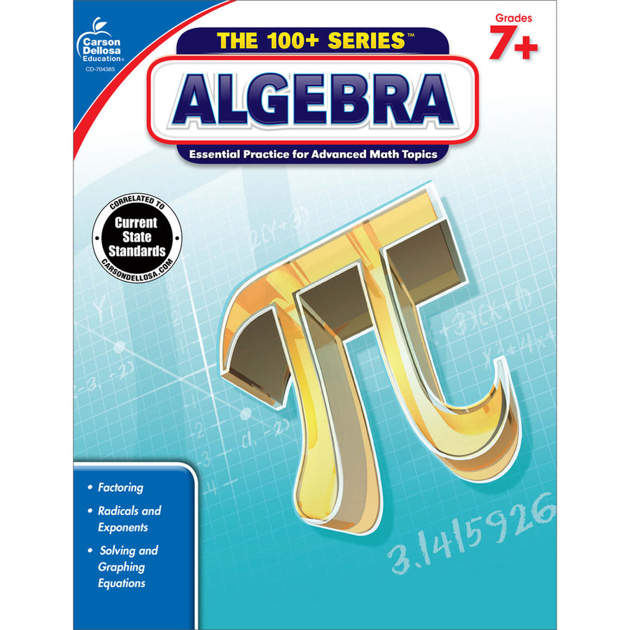 The 100+ Series  Algebra Workbook Grade 7-9 Paperback