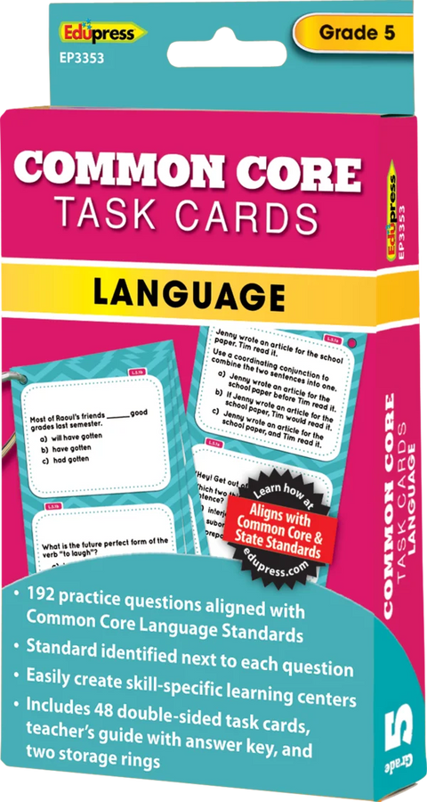 Common Core Task Cards Language Grade 5