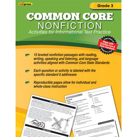 Common Core Nonfiction: Activities for Informational Text Practice Grade 3
