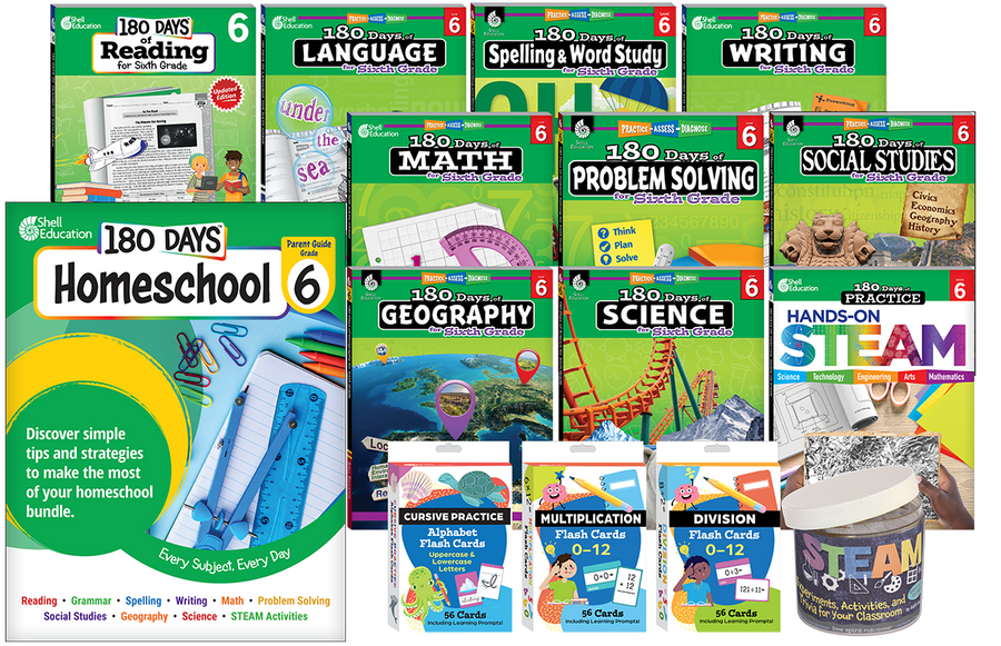 180 Days Homeschool Grade 6 Set
