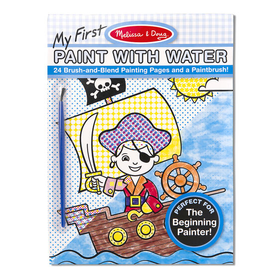 My First Paint With Water Kids' Art Pad With Paintbrush - Pirates, Space, Construction, and More - Melissa and Doug