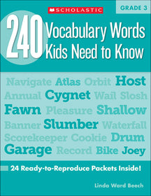 240 Vocabulary Words Kids Need to Know: Grade 3-Scholastic