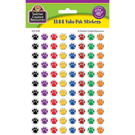 Colorful Paw Prints Mini Stickers Valu-Pak (Teacher Created Resources)