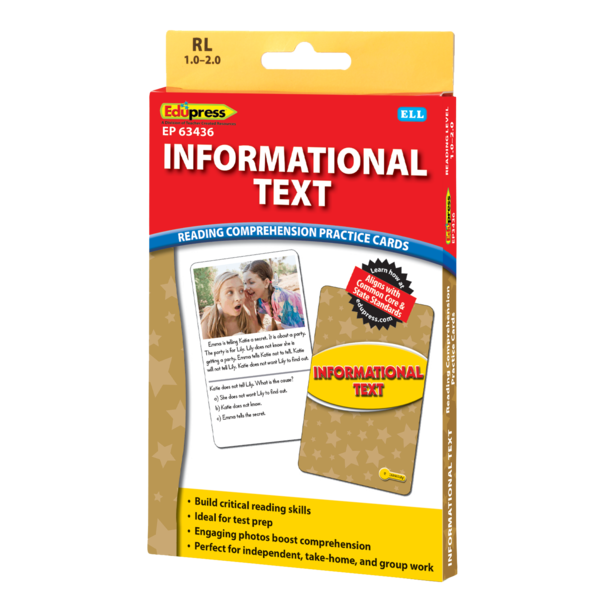 Informational Text Reading Comprehension Practice Cards Yellow Level ...