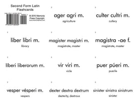 Second Form Latin Flashcards-Charter/Public Edition