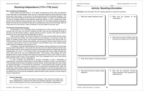 The American Revolution Workbook Grade 5-12