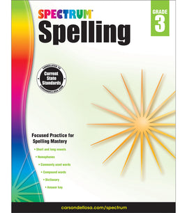 Spectrum Spelling Workbook Grade 3 Paperback