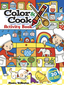 Color & Cook Activity Book with 30 Stickers!