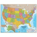 USA/World Hemispheres Blue Ocean Series 2-Pack Laminated Map Set
