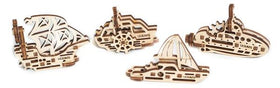 UGears  U-Fidget, Ships, Set of 4 Building Kit
