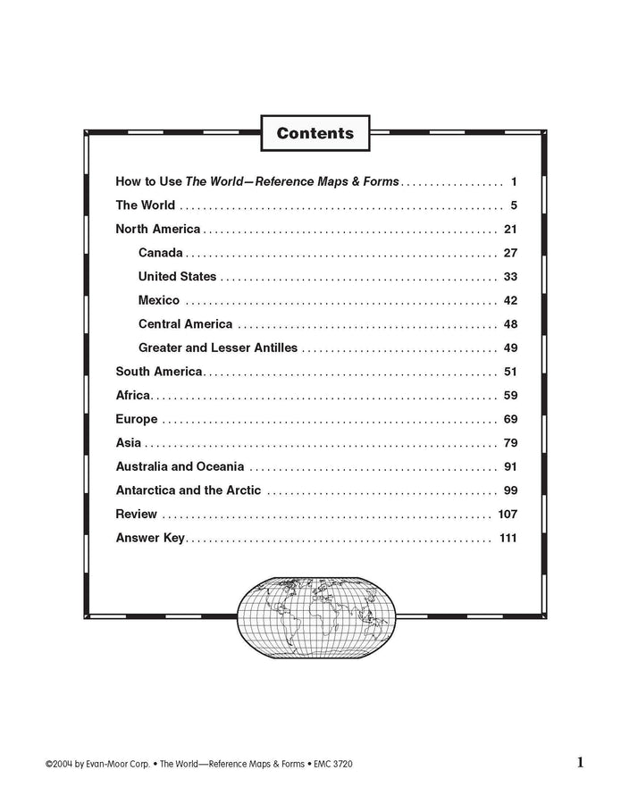 The World Reference & Map Forms (World & Us Maps)   Evan-Moor