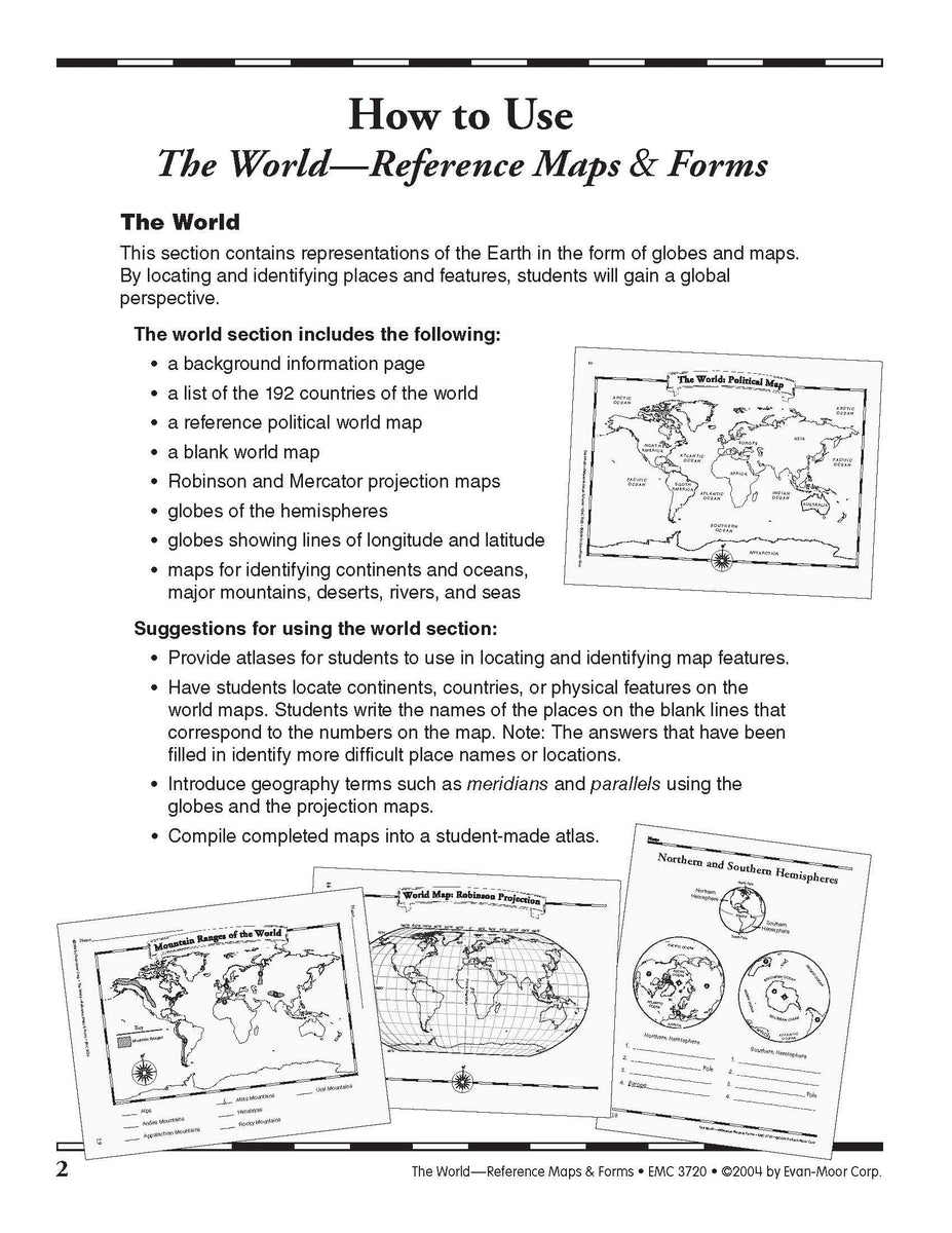 The World Reference & Map Forms (World & Us Maps) Evan-Moor – A ...