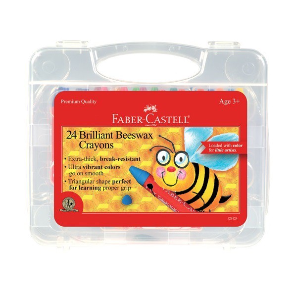 Brilliant Jumbo Beeswax Crayons Set of 24 With Carrying Case