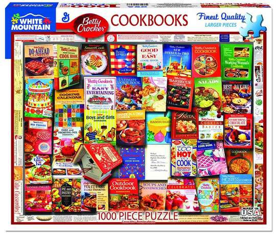Betty Crocker Cookbooks  - 1000 Piece Jigsaw Puzzle - White Mountain Puzzles