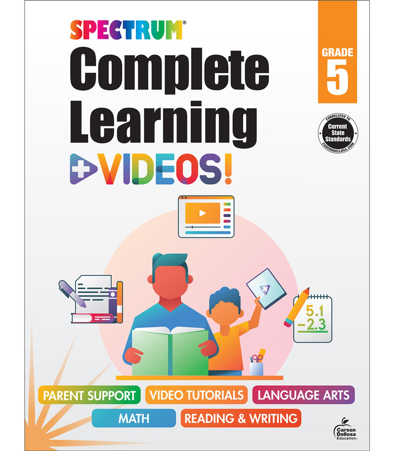 Spectrum Complete Learning + Videos Workbook Grade 5 Paperback