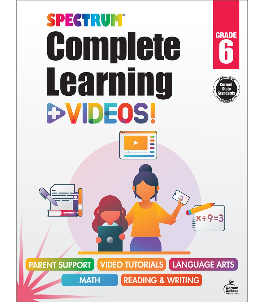 Spectrum Complete Learning + Videos Workbook Grade 6 Paperback