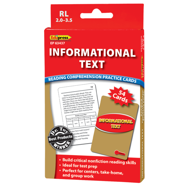 Informational Text Practice Cards Red Level