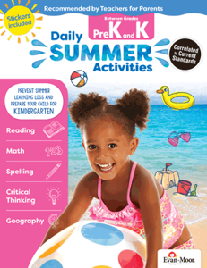 Daily Summer Activities, Between Pre-K and Kindergarten Activity Book; Summer Learning Workbook  Evan-Moor