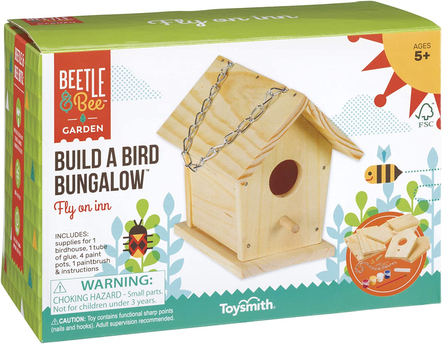 Build A Bird Bungalow, Backyard Birdhouse Kit with Fsc Certified Wood 