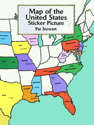 Map of United States Stickers