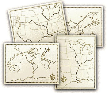 Holling Geography Map Set of 4