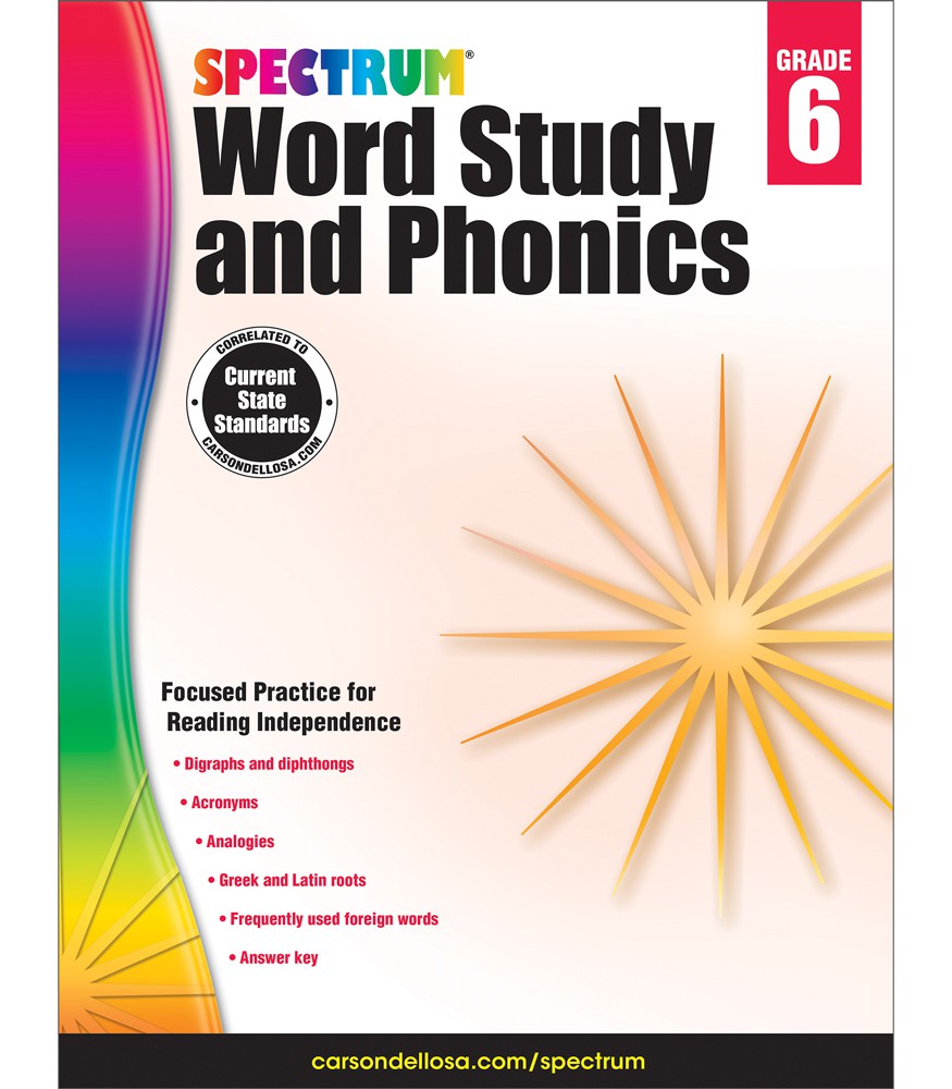 Spectrum Word Study and Phonics Grade 6