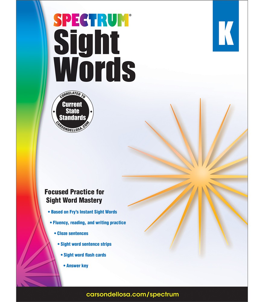 Spectrum Sight Words Grade K