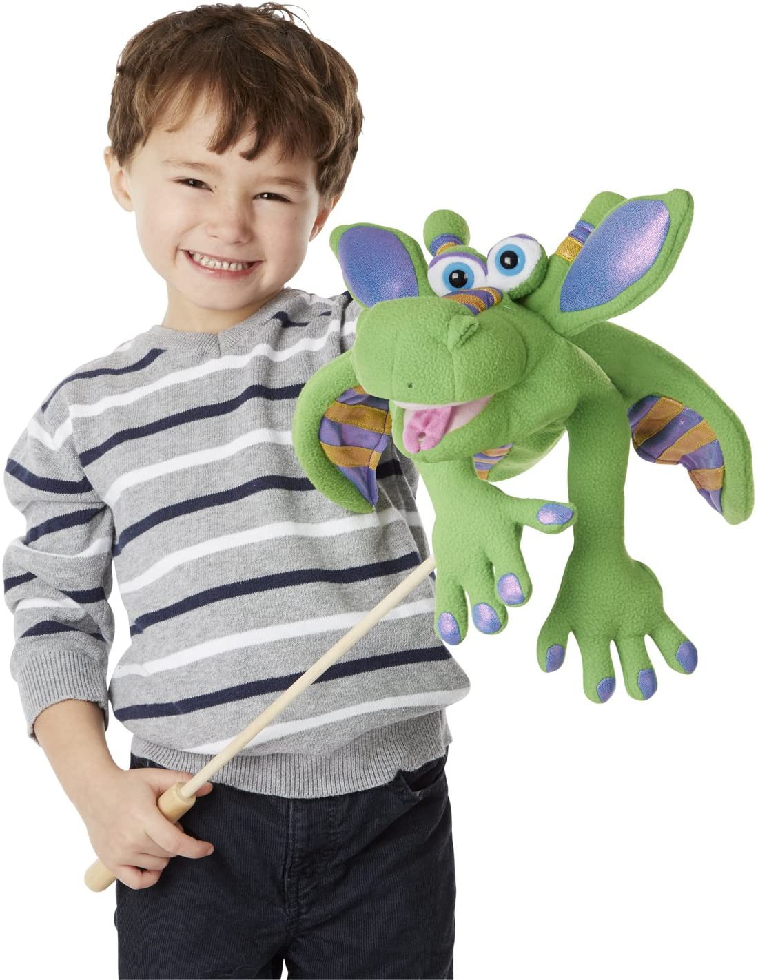 Dragon Puppet with Detachable Wooden Rod - Melissa and Doug