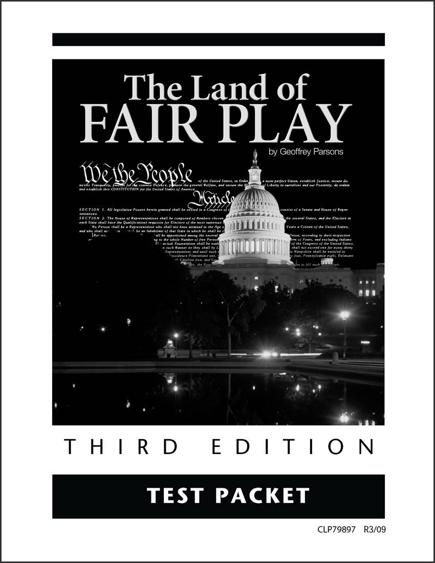 The Land of Fair Play: American Civics from a Christian Perspective - Test Packet