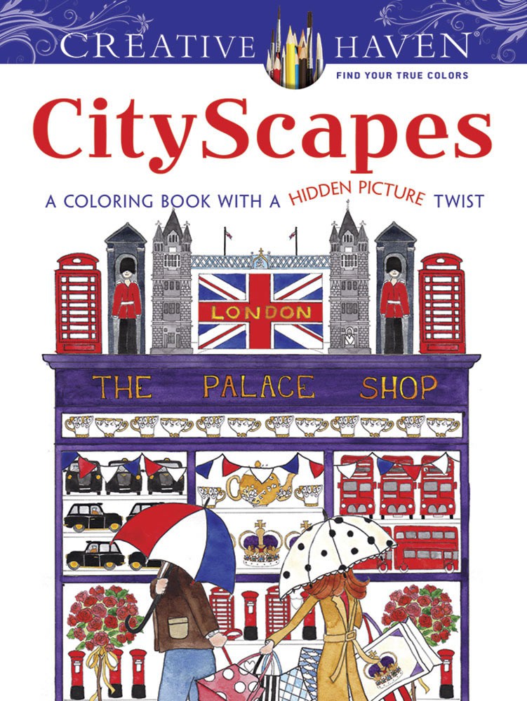 Creative Haven CityScapes: A Coloring Book with a Hidden Picture Twist