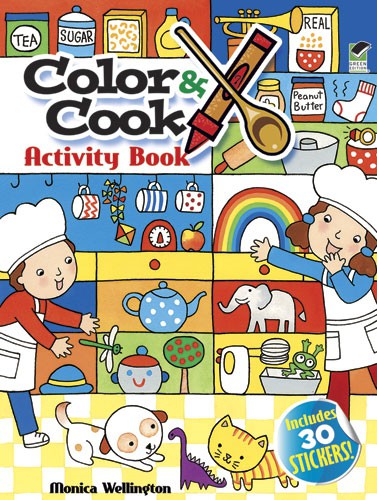 Color & Cook Activity Book with 30 Stickers!