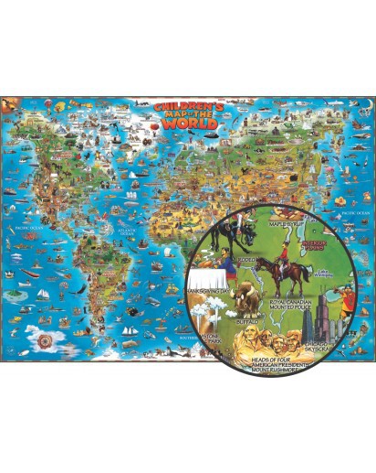 Dino's Illustrated Children's Map of the World