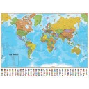 USA/World Hemispheres Blue Ocean Series 2-Pack Laminated Map Set