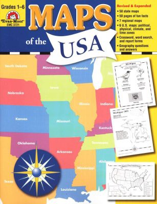 Maps of the U.S.A. Grades 1 - 6  Evan-Moor