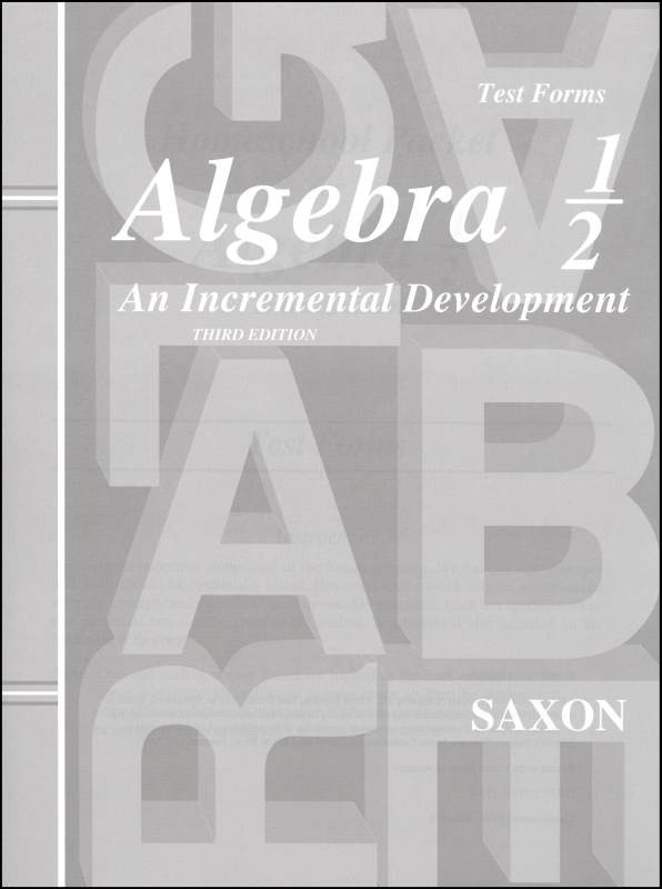 Saxon Algebra 1/2 Tests (3rd Edition)