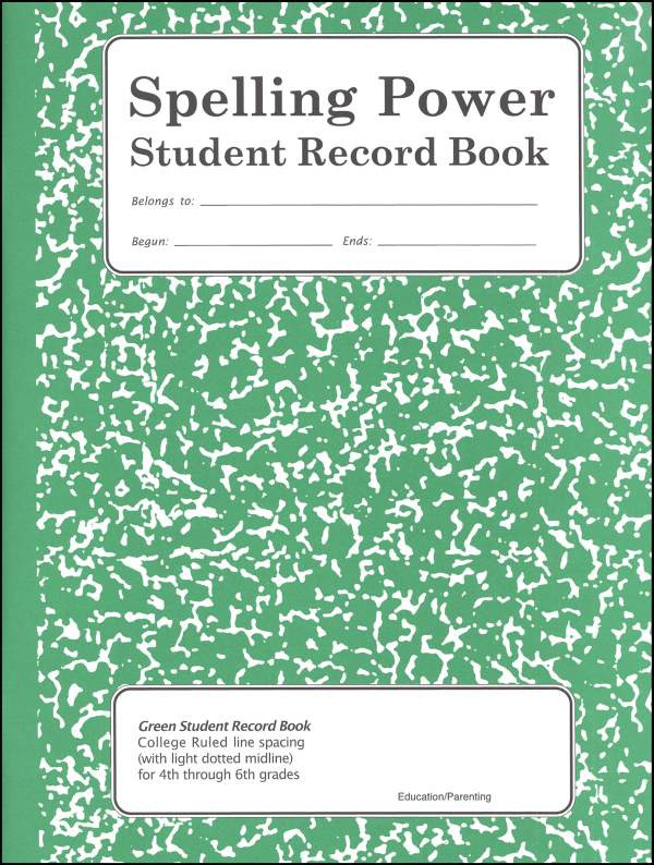 Spelling Power Student Record Book - Green