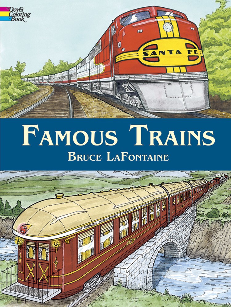 Famous Trains Coloring Book